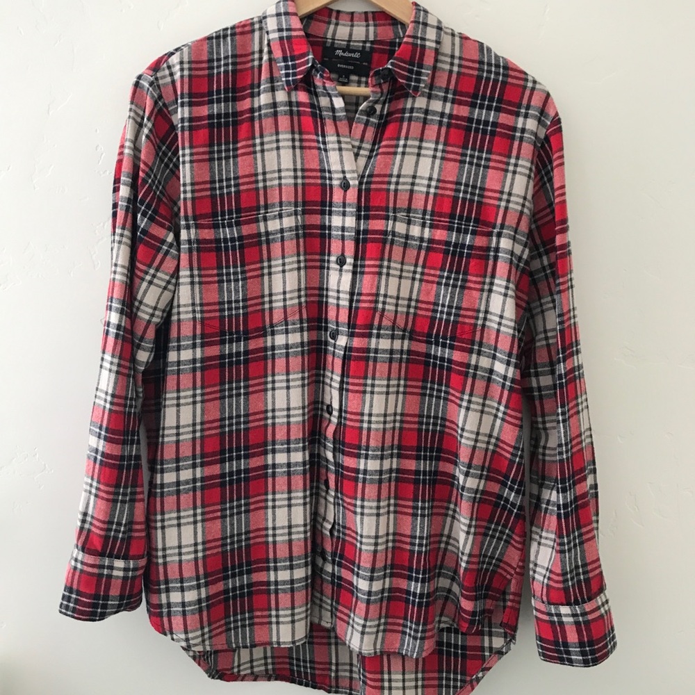 Madewell oversized plaid flannel shirt